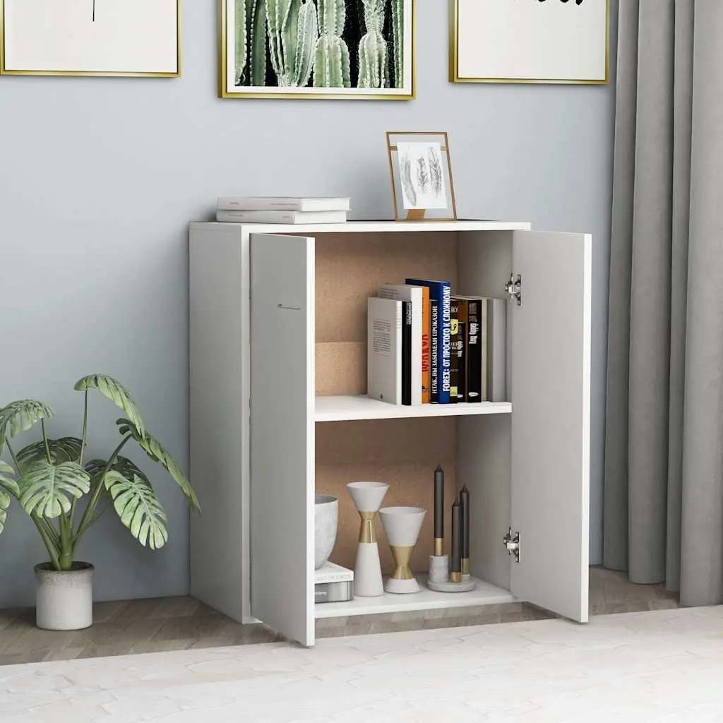 Sideboard Engineered Wood 60x30x75 cm White Buffet Cabinet Storage Unit Low Board Side Cabinet