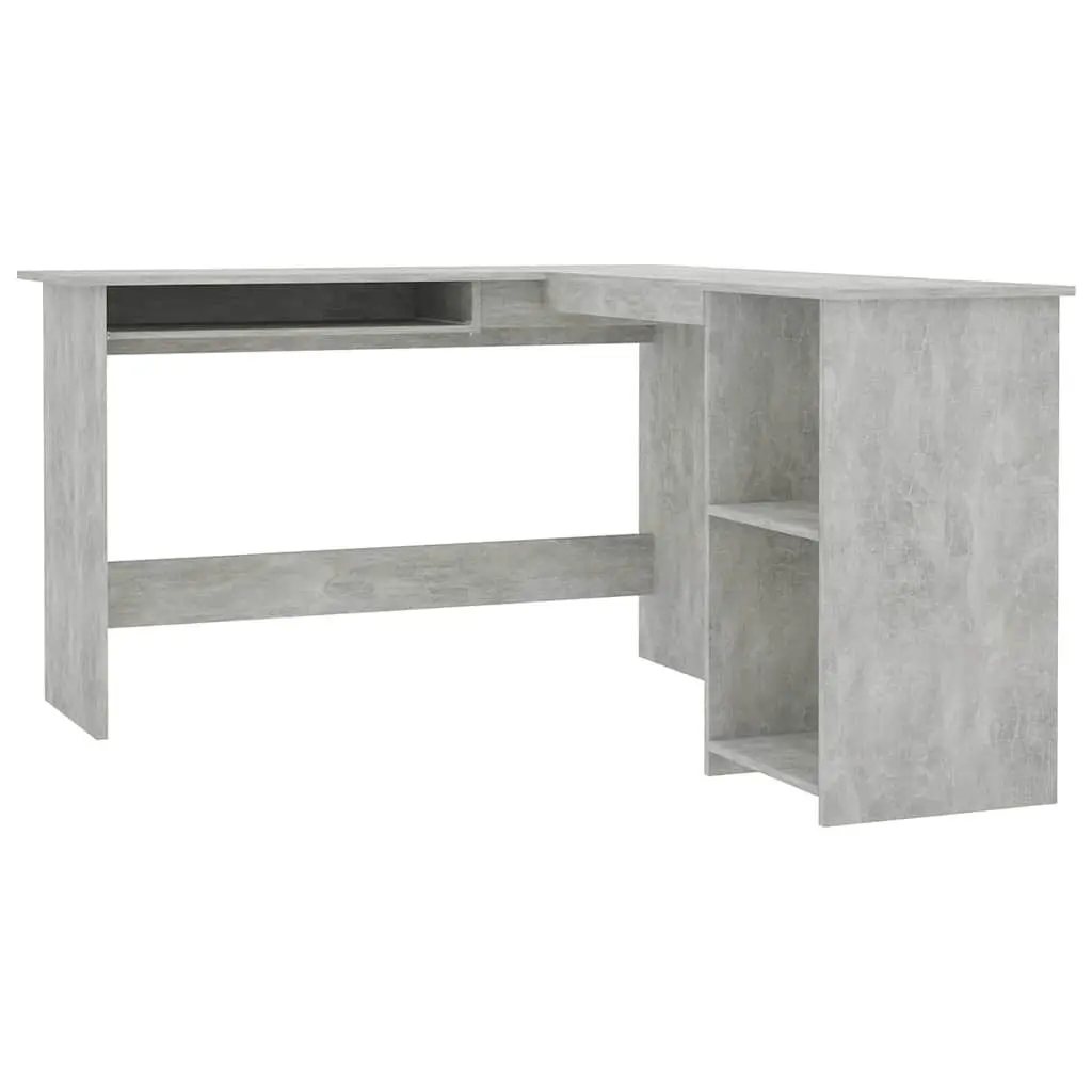 Grey L-Shaped Corner Desk for Home Office