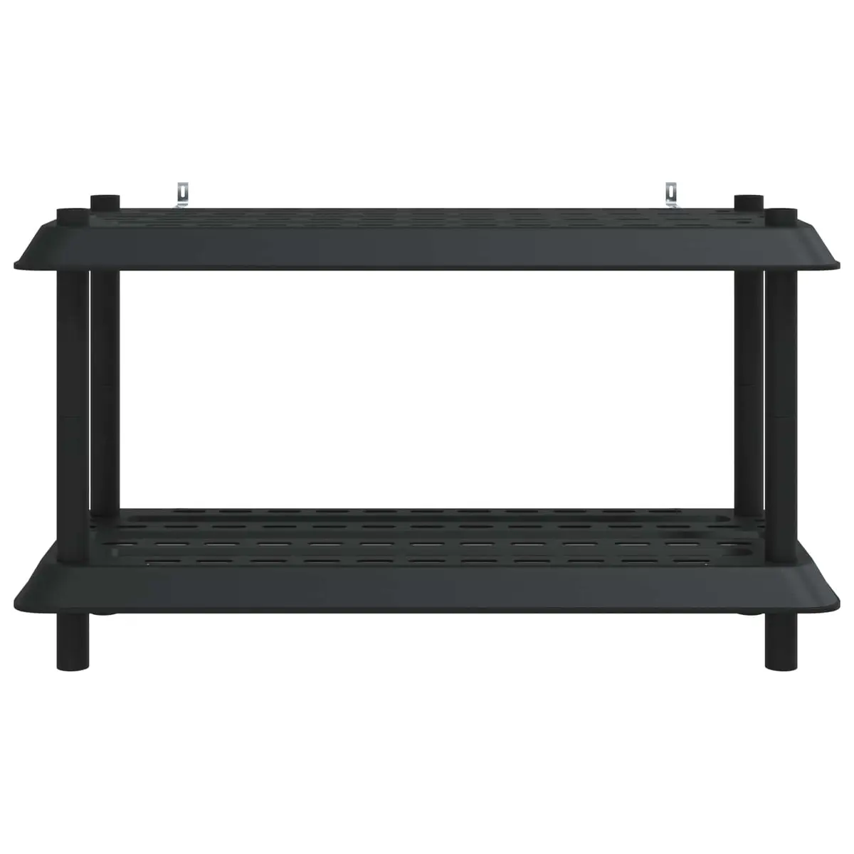 2 Tier Anthracite Shelving Unit 100 x 40 x 55.5 cm PP Construction Storage Organizer for Home Garden and Outdoor Use