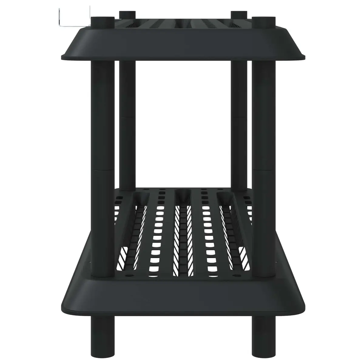 2 Tier Anthracite Shelving Unit 100 x 40 x 55.5 cm PP Construction Storage Organizer for Home Garden and Outdoor Use