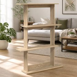 Wall Shelf Unit Brown Engineered Wood Storage Organizer 100x20x126cm