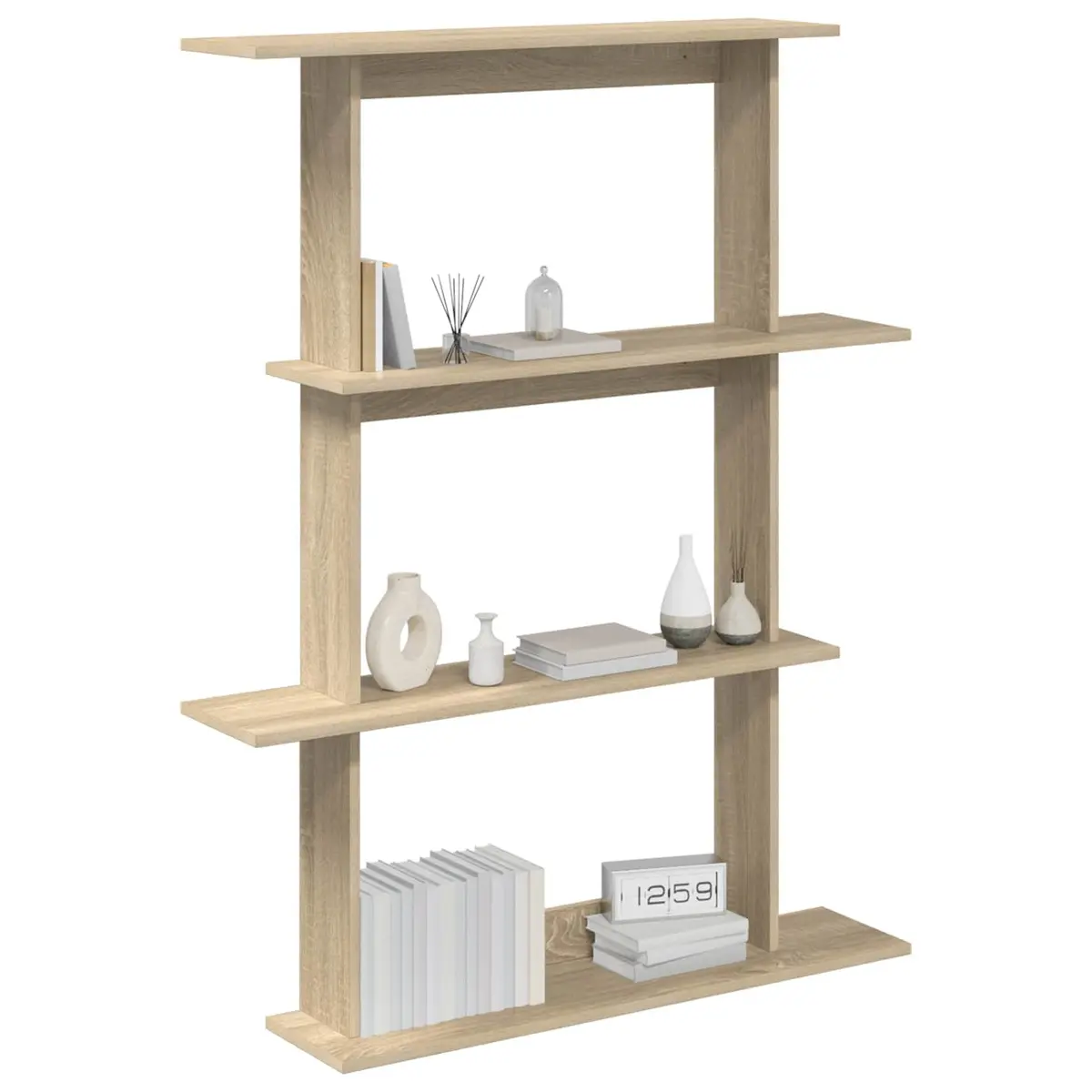 Wall Shelf Unit Engineered Wood 100x20x126cm Brown