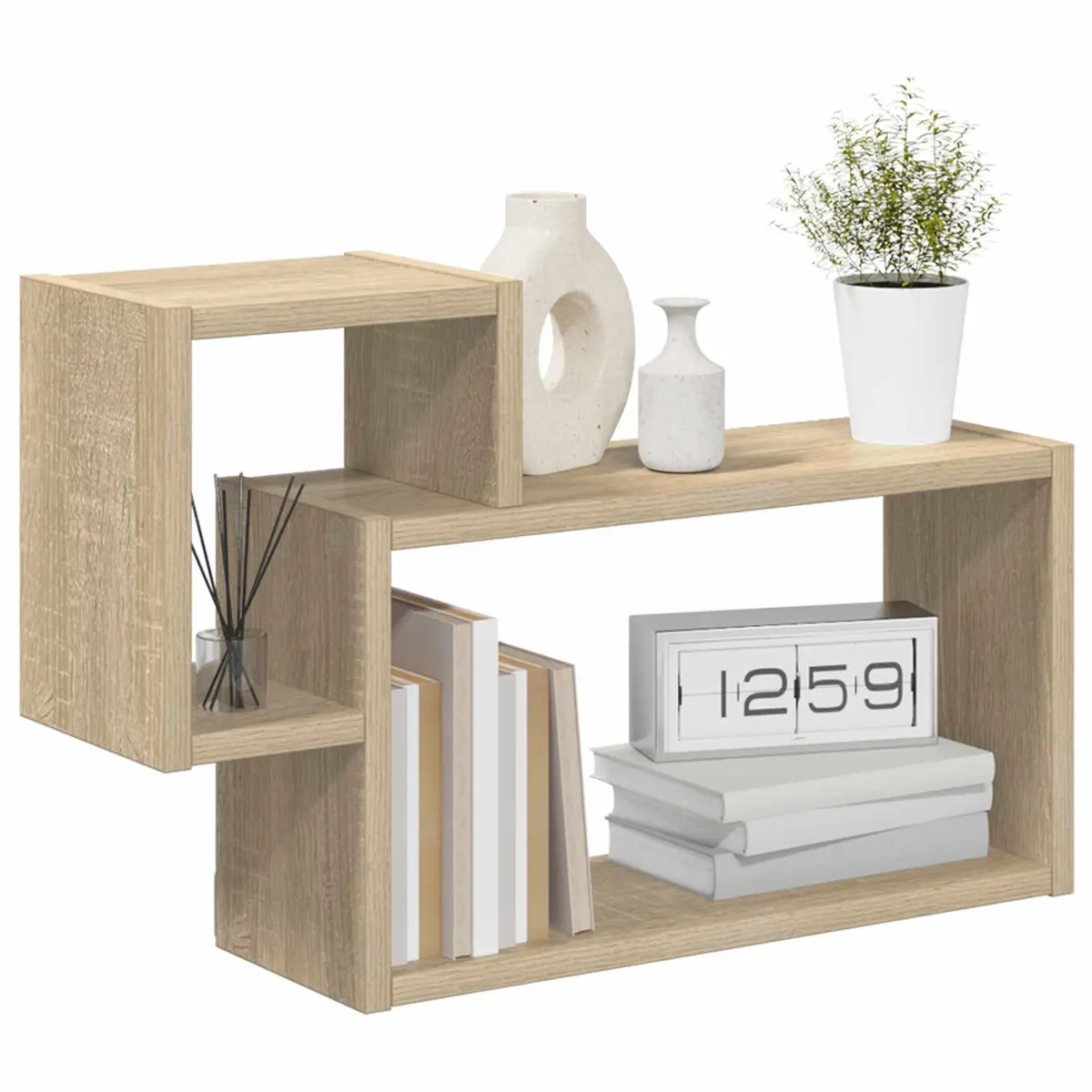 Wall Shelf Engineered Wood 55 x 15 x 35 cm Brown Modern Living Room Bedroom Décor