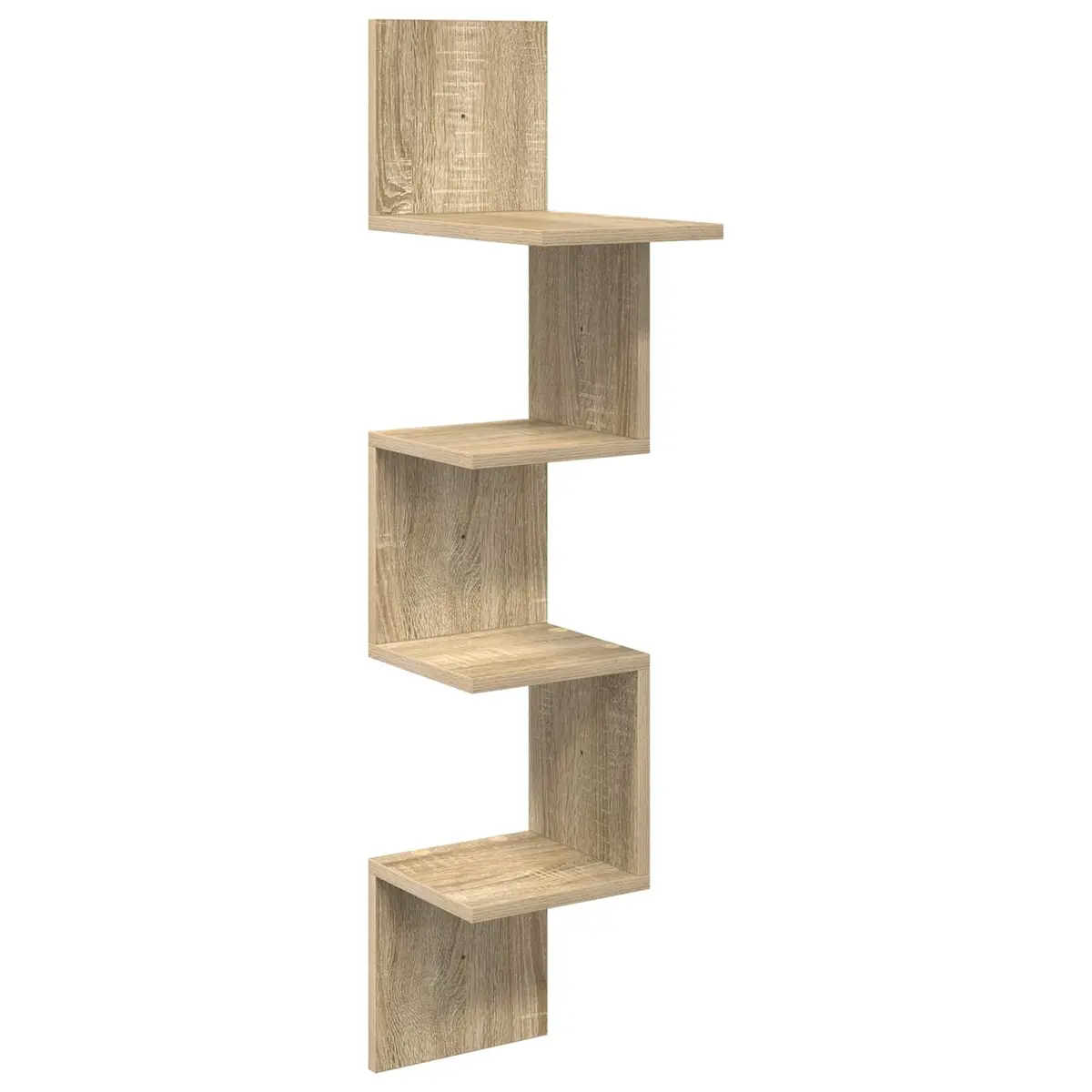 Wall Shelf Wall-Mounted Storage Brown Engineered Wood 32 x 21 x 107 cm