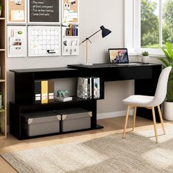 Black Corner Desk for Home and Office Use