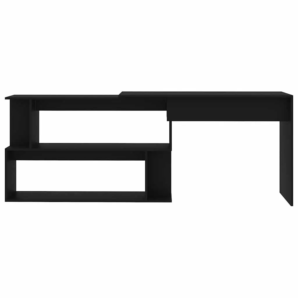 Corner Desk Engineered Wood Rotatable 200 x 50 x 76 cm Black
