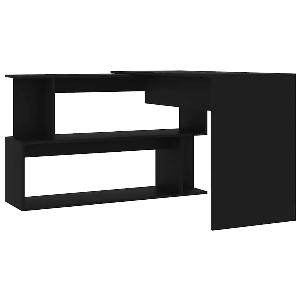 Corner Desk Engineered Wood Rotatable 200 x 50 x 76 cm Black