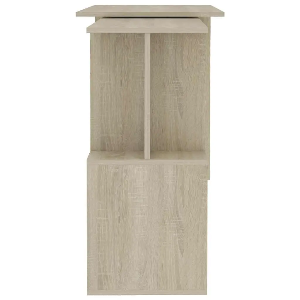 Corner Desk Rotatable Design Home Office Workstation Brown Engineered Wood Table