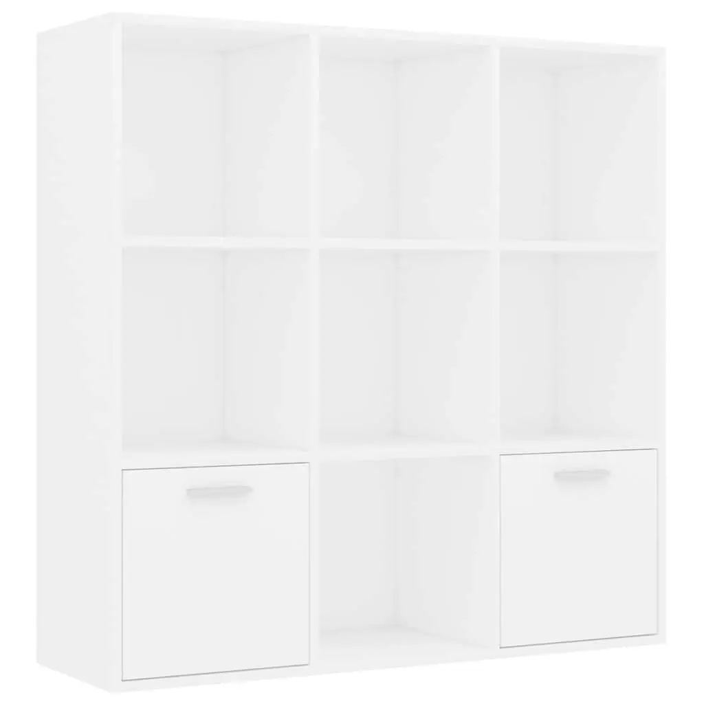 White Book Cabinet with Open and Concealed Storage