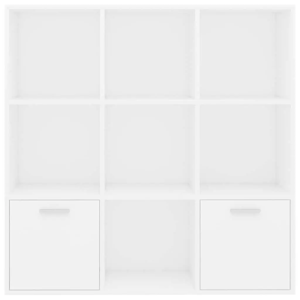White Book Cabinet with Open and Concealed Storage