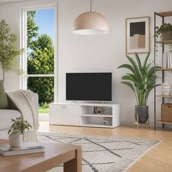Functional White Gloss TV Cabinet for Living Spaces