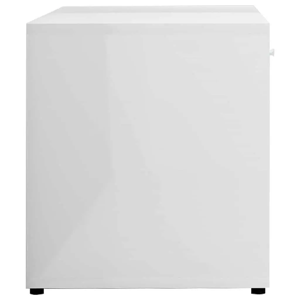 TV Cabinet Engineered Wood 120 x 34 x 37 cm High Gloss White Storage Unit