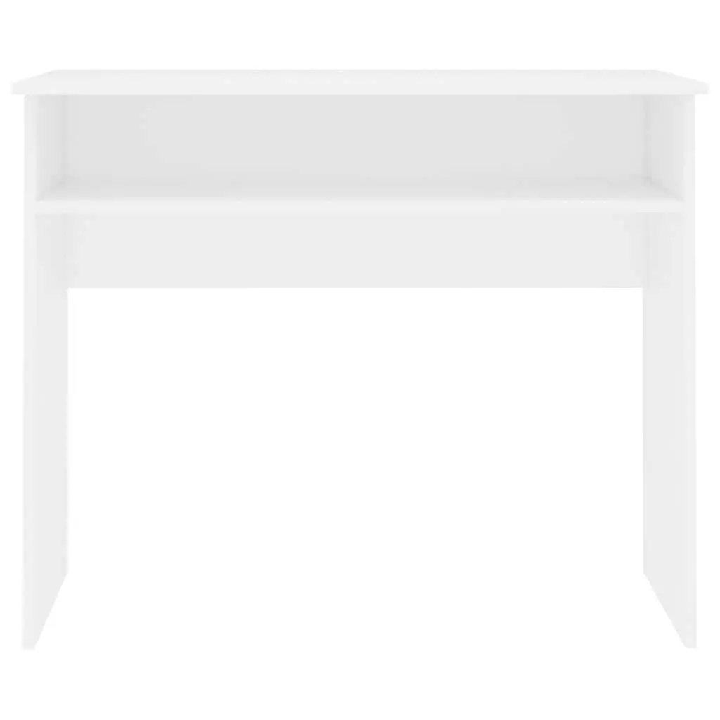 White Desk 90cm Compact Computer Office Workstation Storage Shelf Study Room