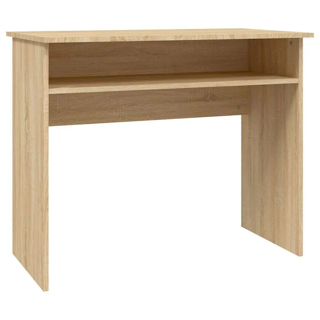 Desk Engineered Wood Brown 90x50x74cm Compact with Storage Shelf for Office Study