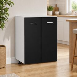 Black Bottom Cabinet for Organizing Kitchen Items