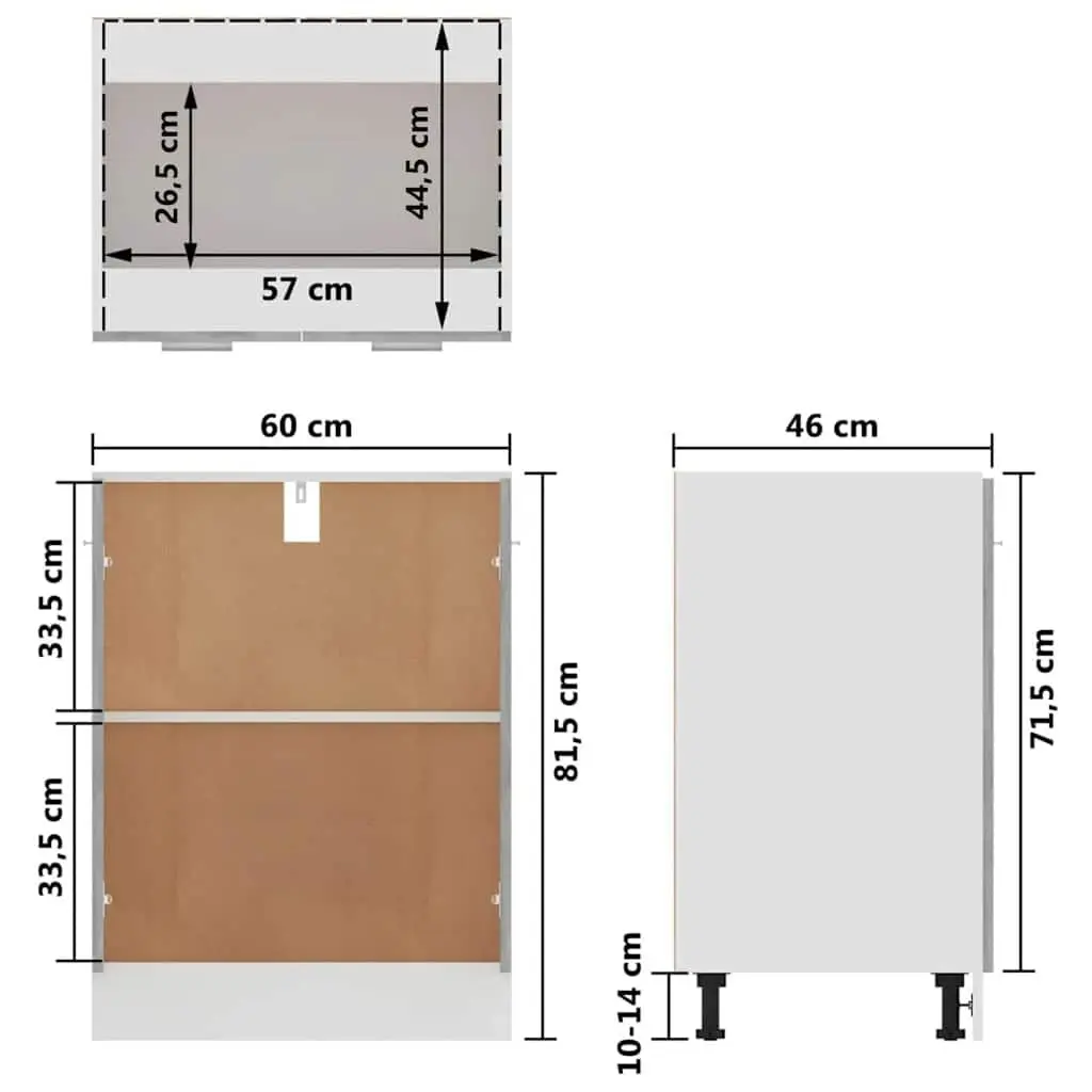 Grey Bottom Cabinet for Kitchen Organization