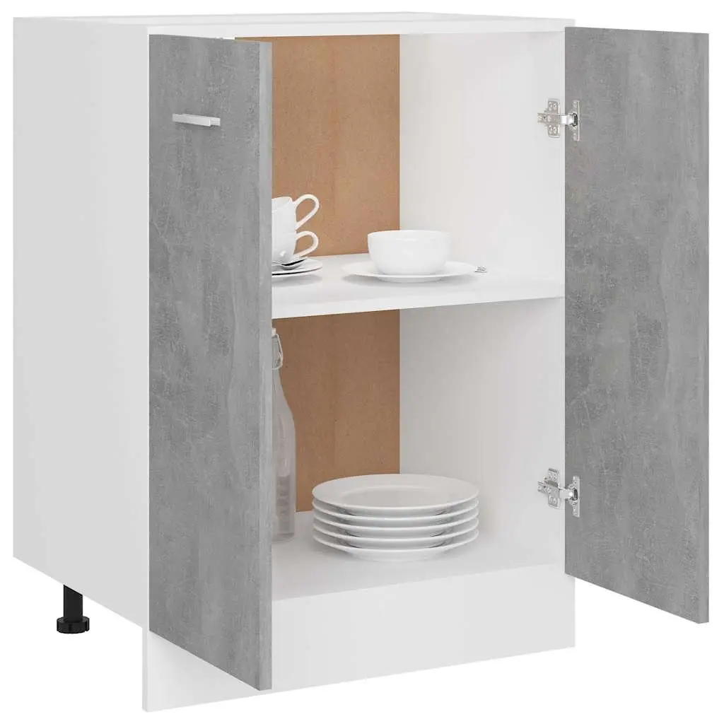 Grey Bottom Cabinet for Kitchen Organization