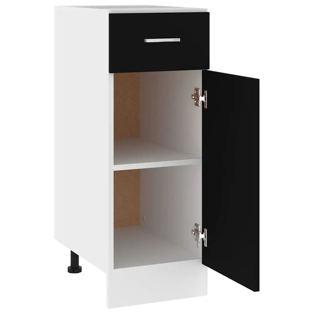 Black Drawer Bottom Cabinet for Kitchen Use