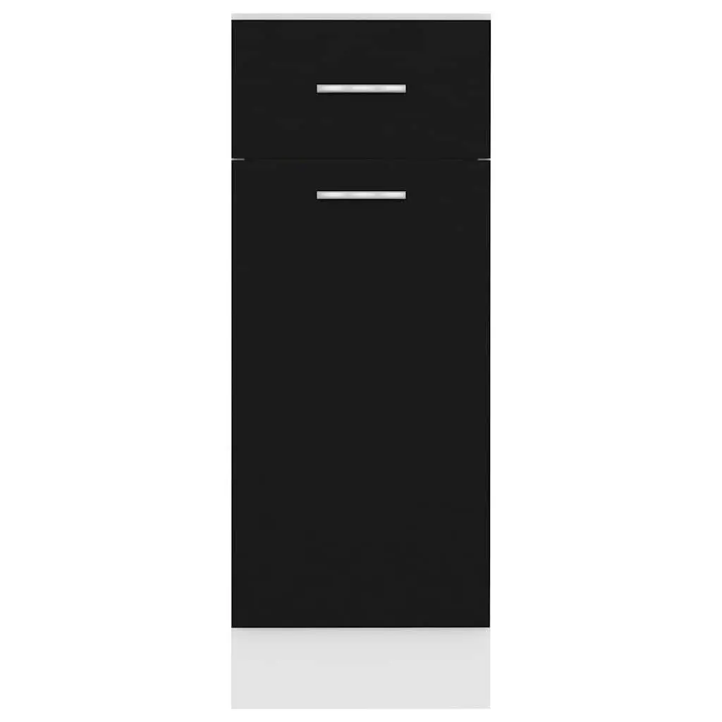 Black Drawer Bottom Cabinet for Kitchen Use
