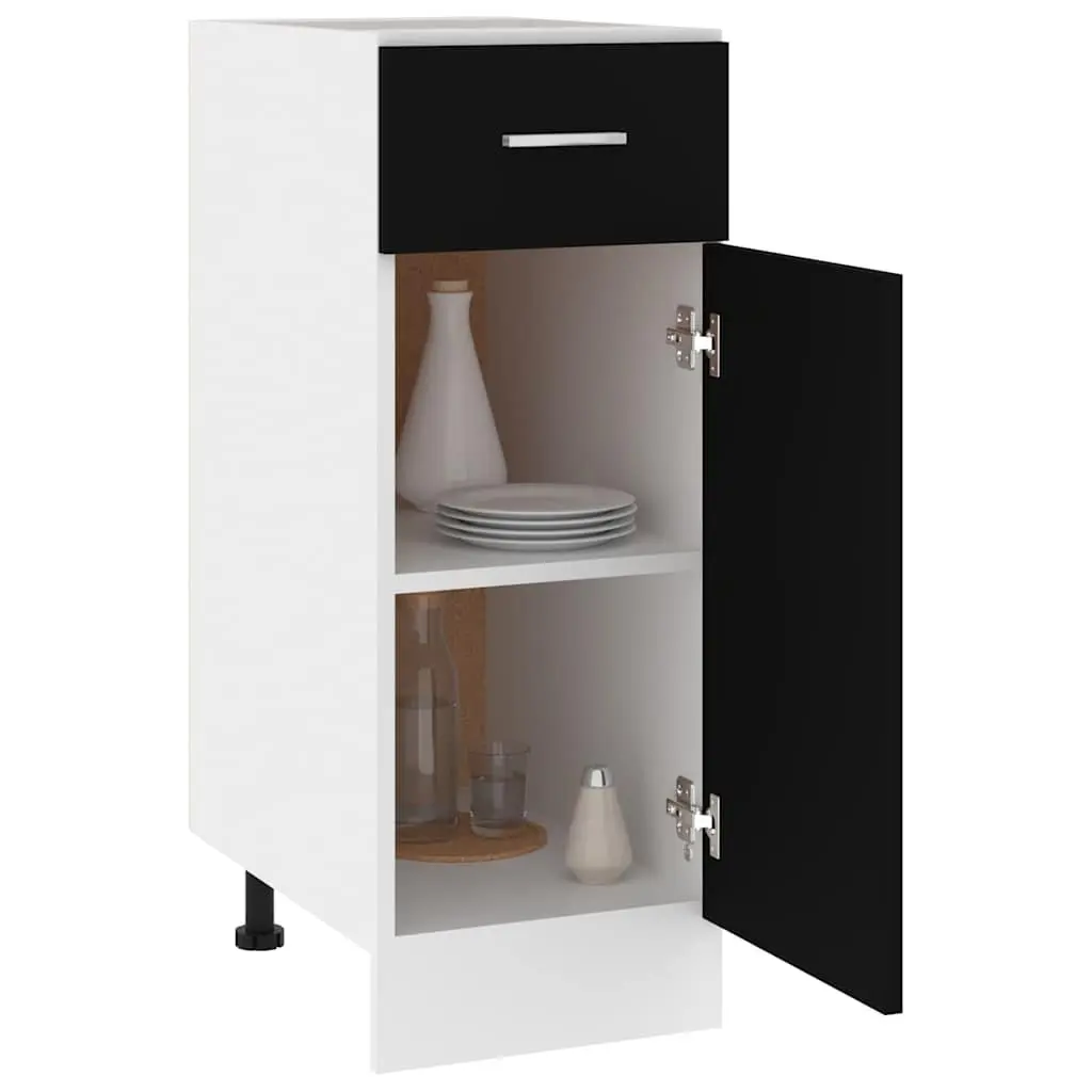 Black Drawer Bottom Cabinet for Kitchen Use