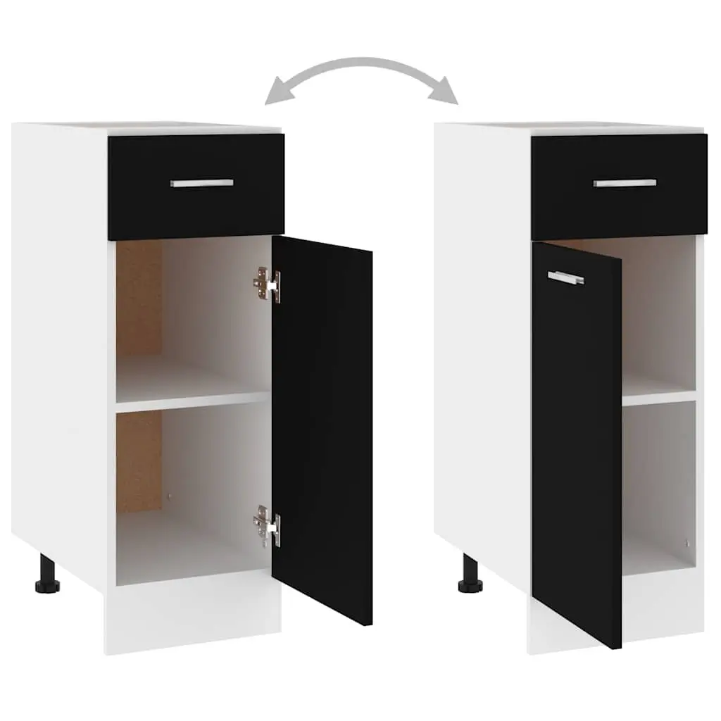 Black Drawer Bottom Cabinet for Kitchen Use
