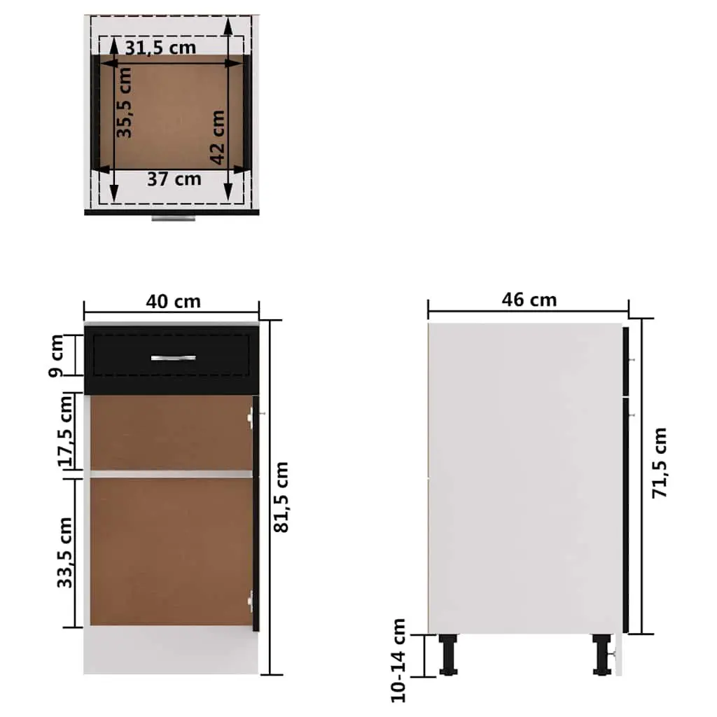 Black Storage Cupboard for Kitchen Needs