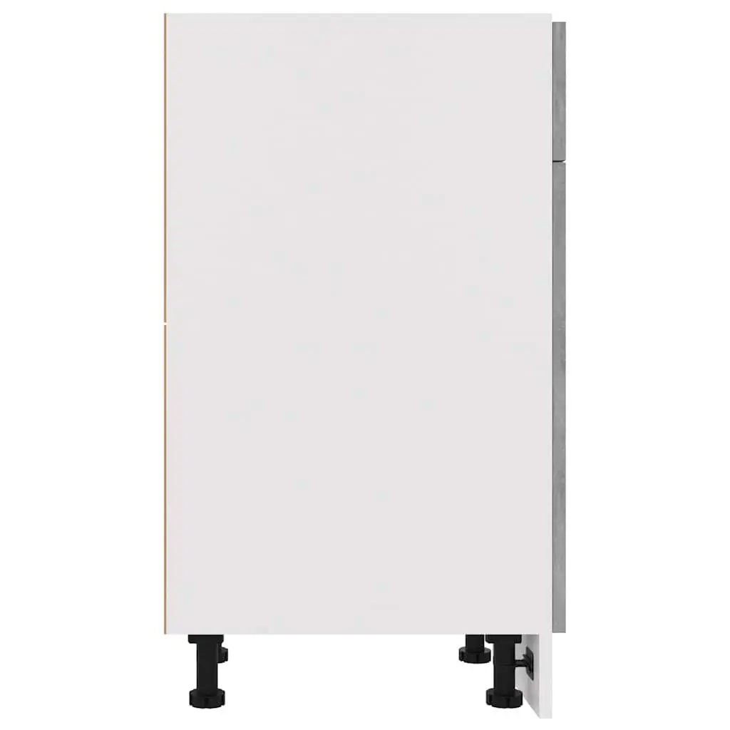 Kitchen Cabinet Engineered Wood 50 x 46 x 81.5 cm Grey Storage Cupboard Organiser with Drawer and Shelves