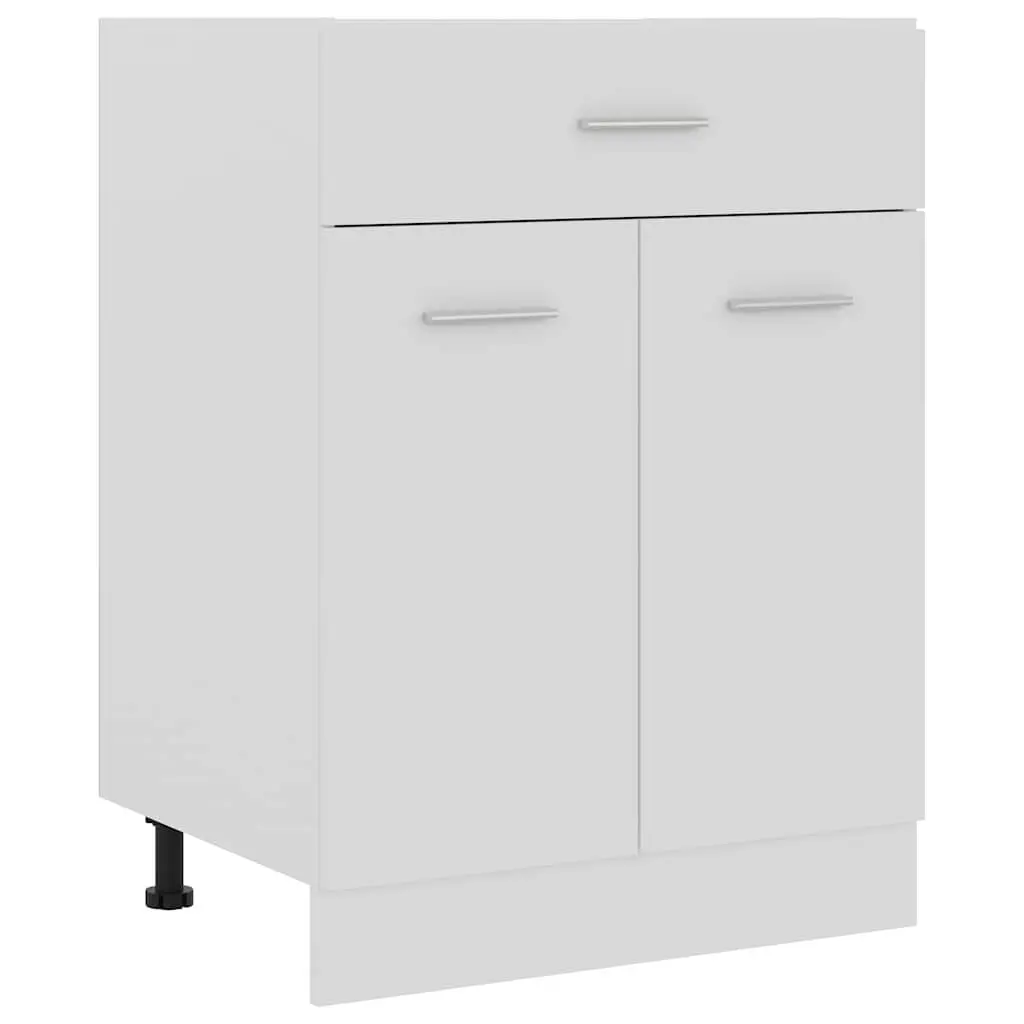 Kitchen Storage Cabinet Engineered Wood 60cm White Scandinavian Modern