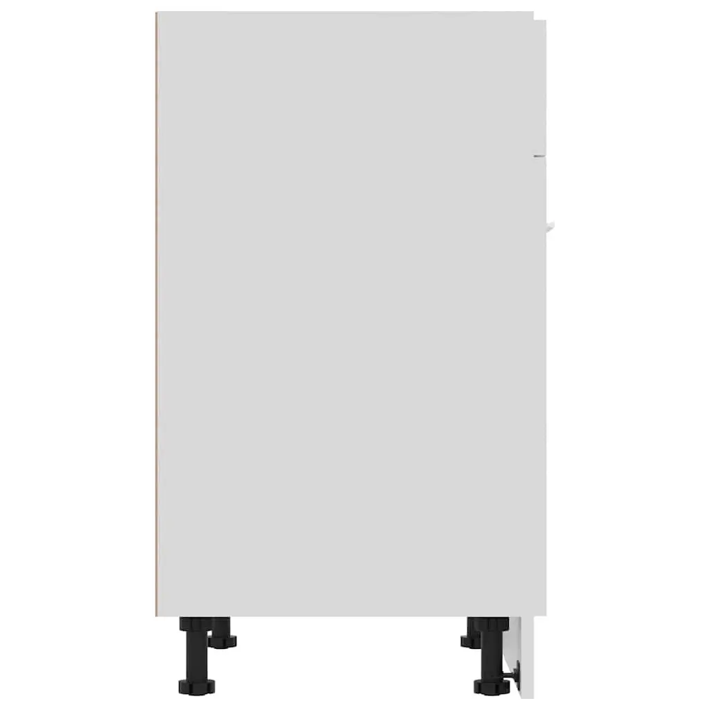 Kitchen Storage Cabinet Engineered Wood 60cm White Scandinavian Modern
