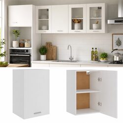 Hanging Kitchen Cabinet White Wall Mount Storage Cupboard Shelves Door Organiser