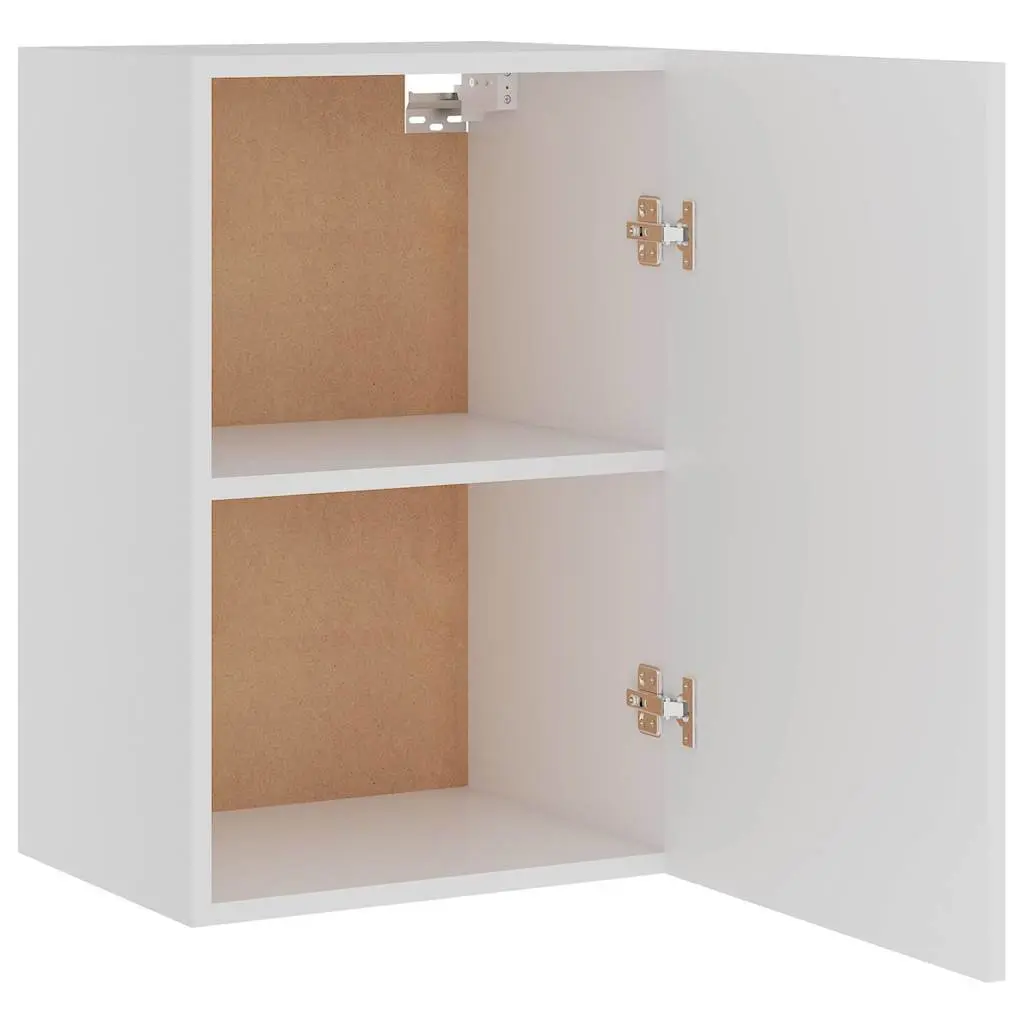 Hanging Kitchen Cabinet White 39.5x31x60cm Wall Mounted Storage Cupboard 2 Shelf