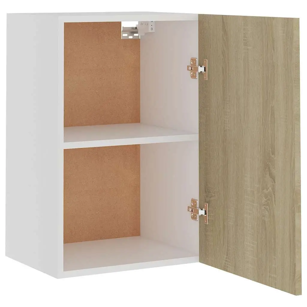 Hanging Kitchen Cabinet Brown Storage Cupboard with Door Shelves Organiser