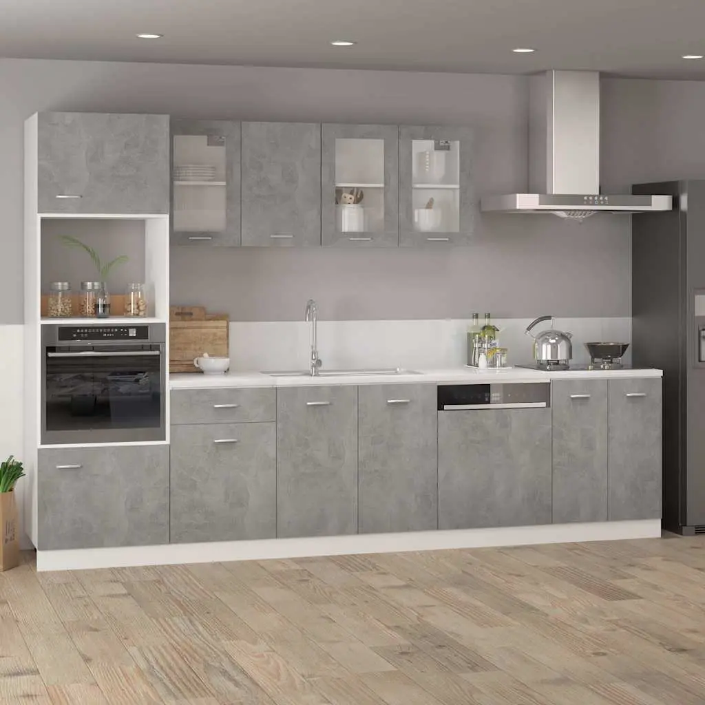 Grey Kitchen Hanging Cabinet with Two Shelves