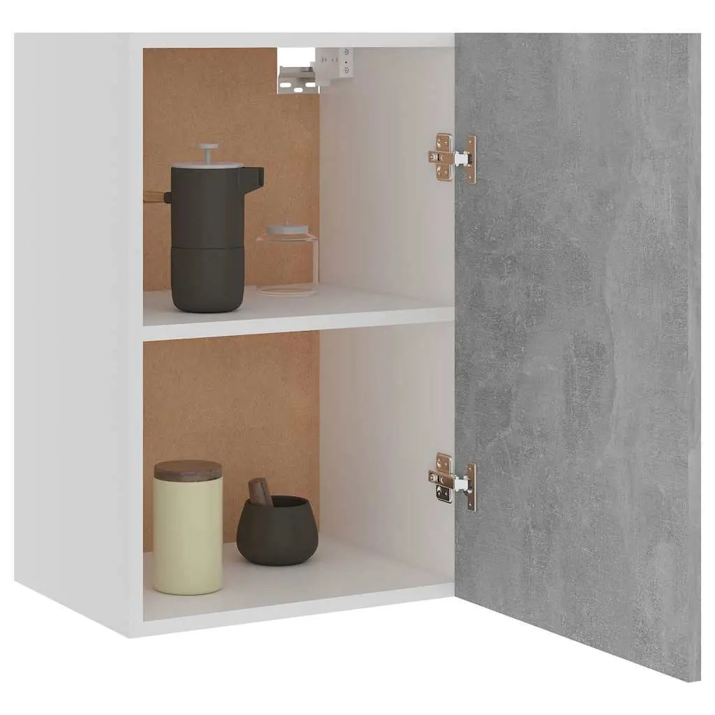 Grey Kitchen Hanging Cabinet with Two Shelves