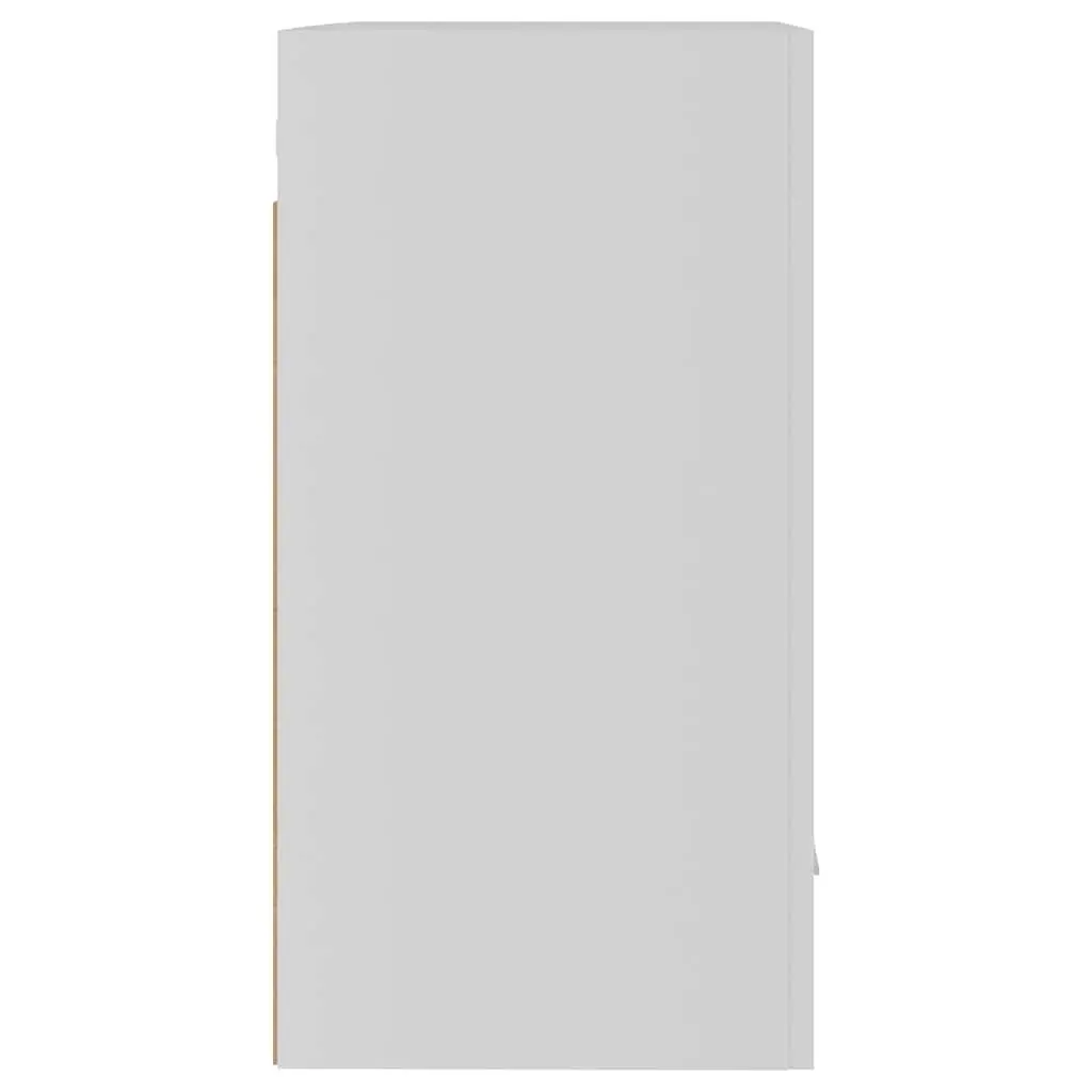 Hanging Kitchen Cabinet White Wall-Mounted Storage Engineered Wood Two Shelves