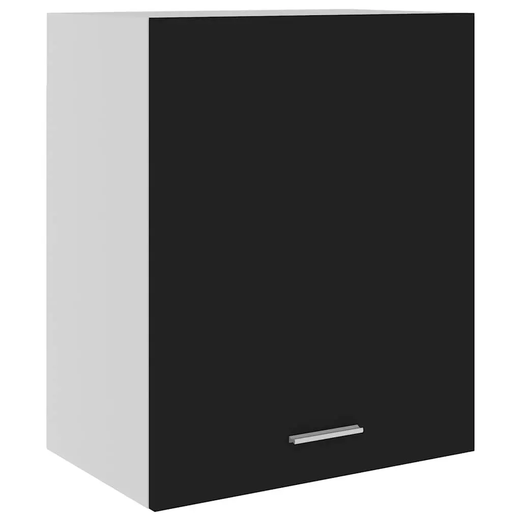 Hanging Cabinet Engineered Wood 50W x 31D x 60H cm Black Wall Mount Storage Cupboard