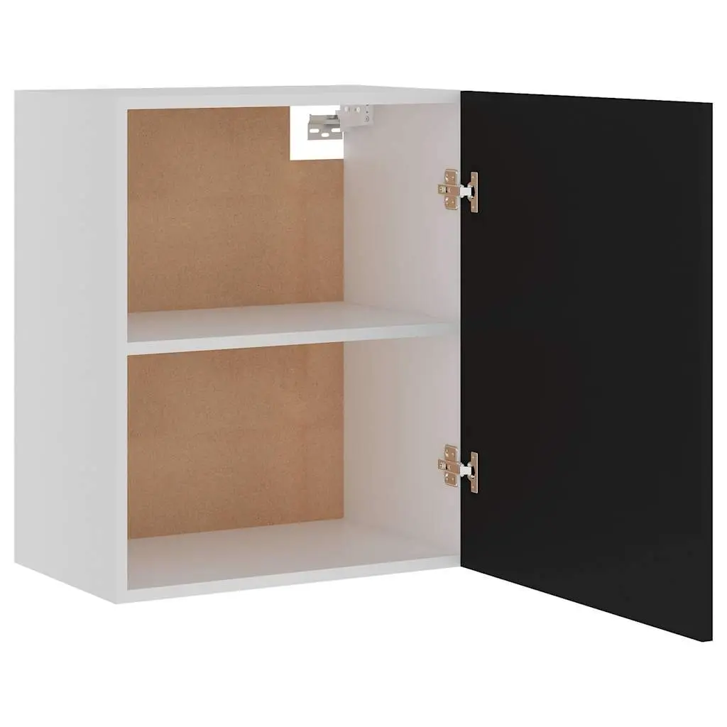 Hanging Cabinet Engineered Wood 50W x 31D x 60H cm Black Wall Mount Storage Cupboard