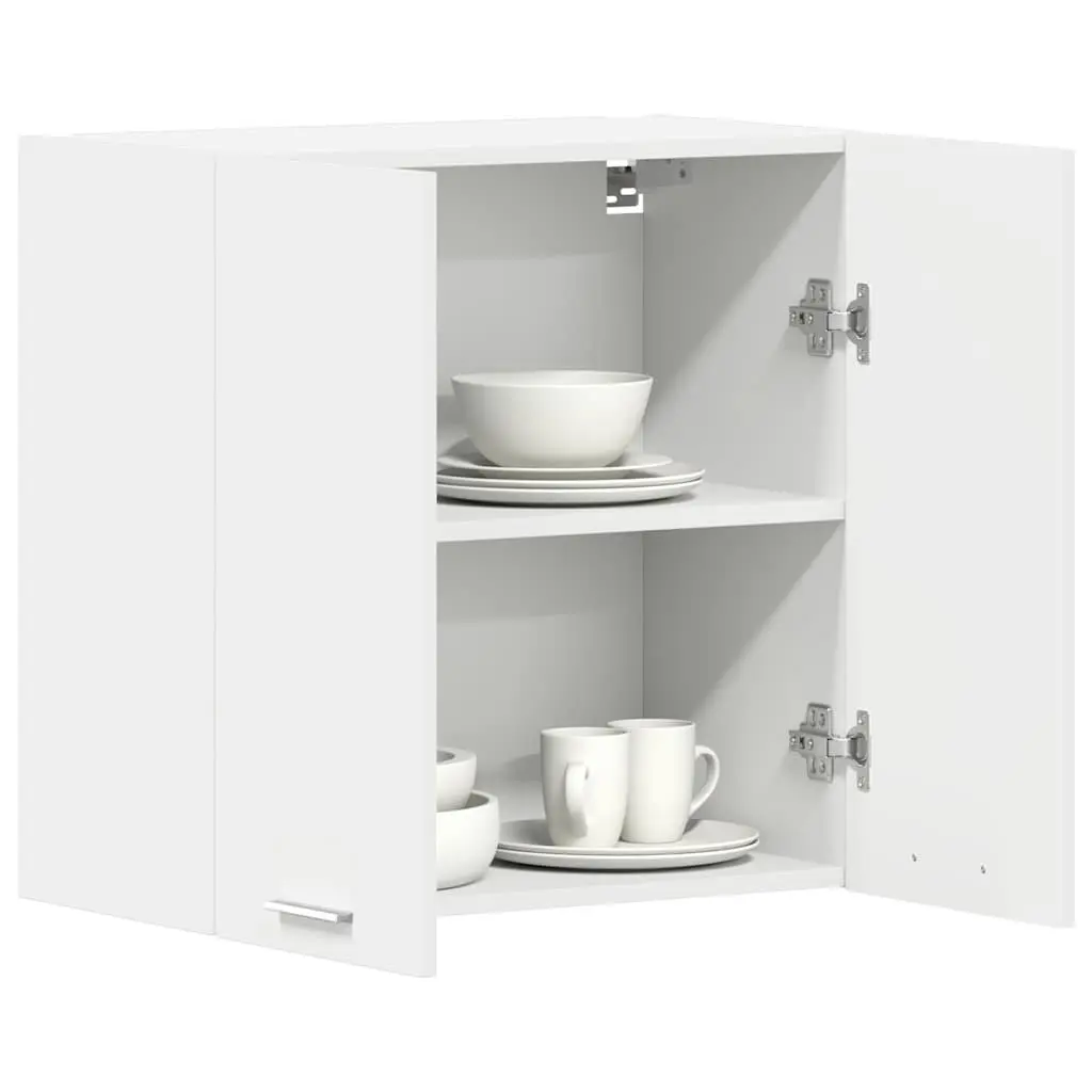 Hanging Kitchen Cabinet Wall-Mounted Engineered Wood 60cm White Shelves