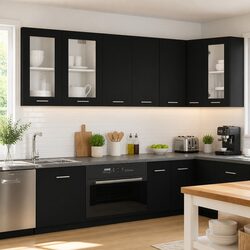 Practical Black Hanging Cabinet for Everyday Use