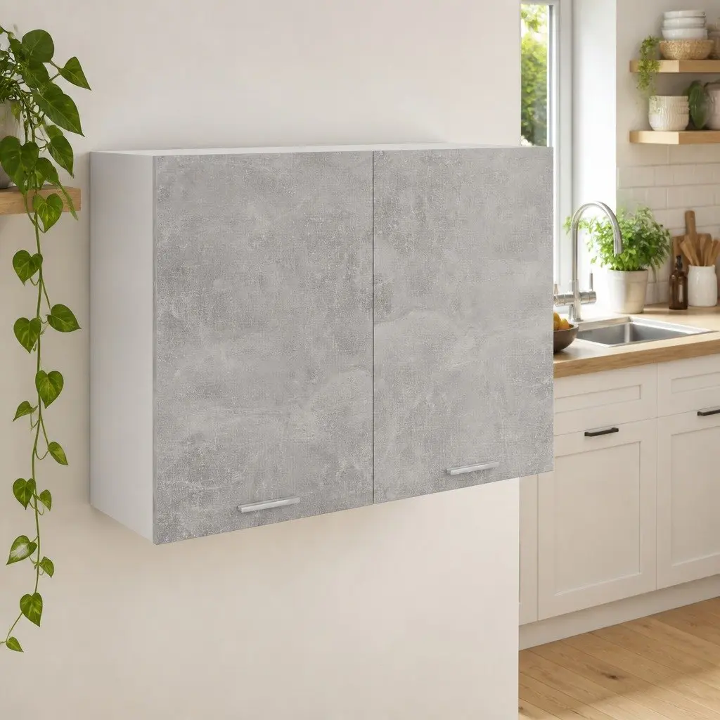 Hanging Cabinet Engineered Wood Grey 80W x 31D x 60H cm