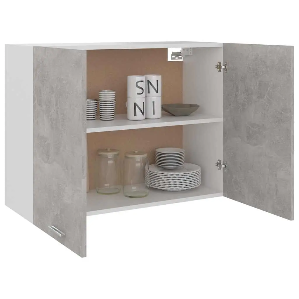 Hanging Cabinet Engineered Wood Grey 80W x 31D x 60H cm
