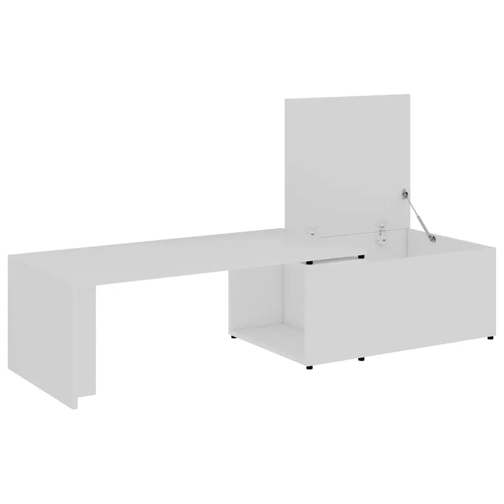 Coffee Table Engineered Wood White 150x50x35 cm Living Room Accent Furniture
