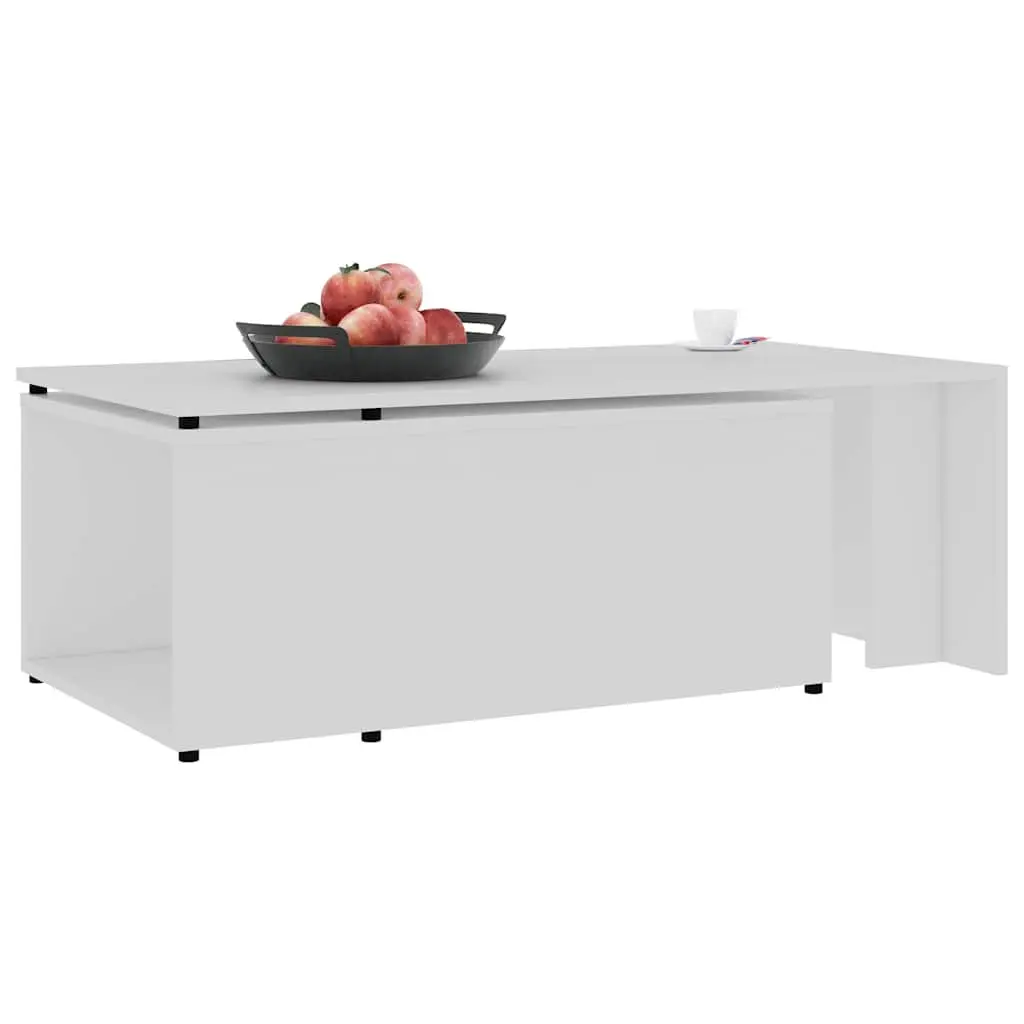 Coffee Table Engineered Wood White 150x50x35 cm Living Room Accent Furniture