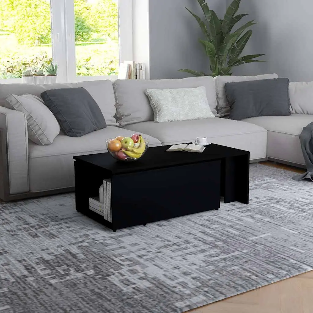 Coffee Table Engineered Wood 150cm Black