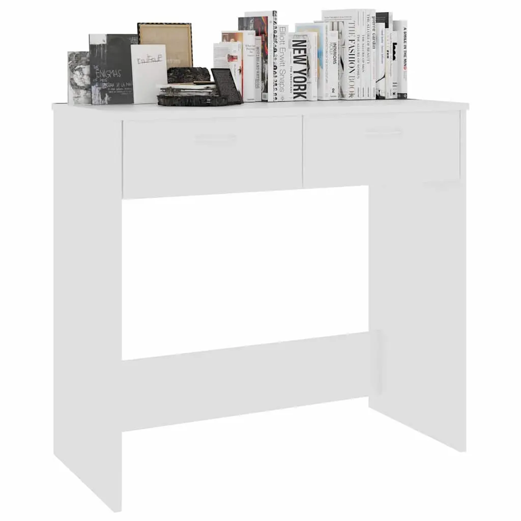 Engineered Wood Desk Compact 80x40x75 cm White Office Study Table with Drawer