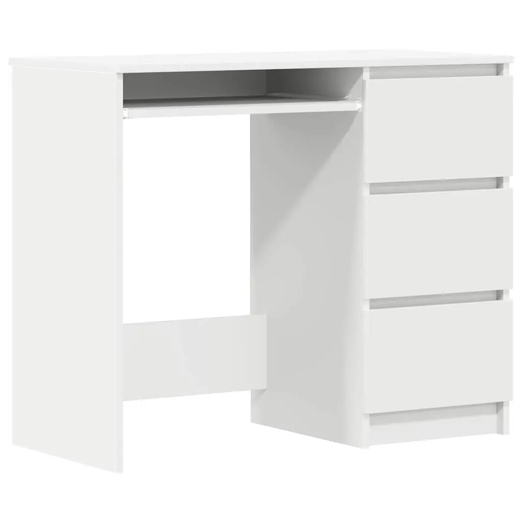 White Desk 90cm Engineered Wood Office Computer Workstation Study Table