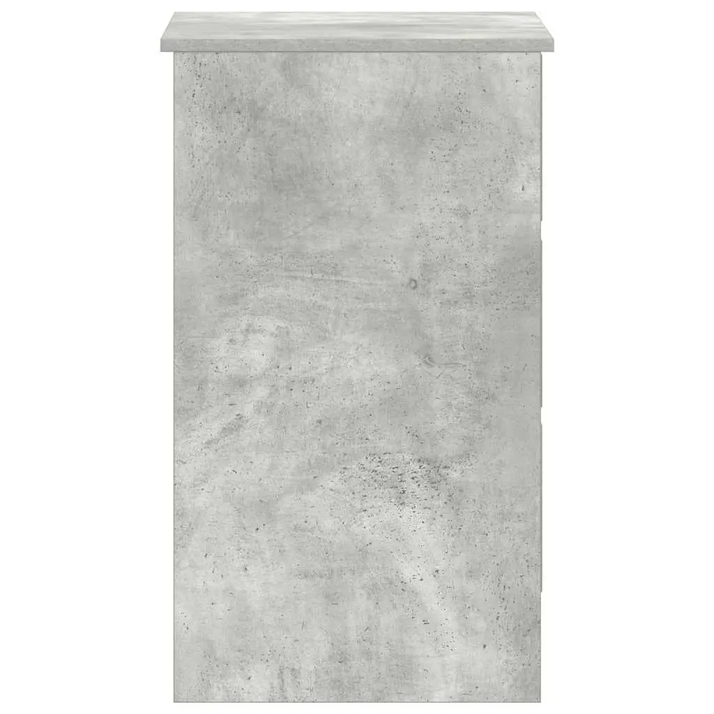 Office Desk Engineered Wood 90cm Concrete Grey Drawer Storage Compact