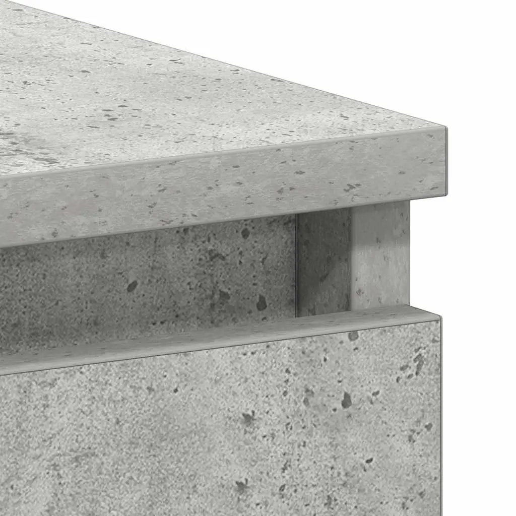 Office Desk Engineered Wood 90cm Concrete Grey Drawer Storage Compact
