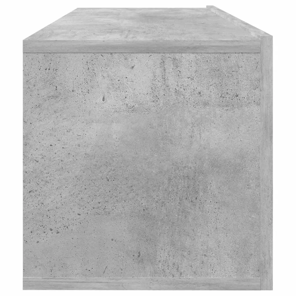 Wall-Mounted TV Cabinet Engineered Wood 100x30x30 cm Grey Storage Unit Drop-Down Doors