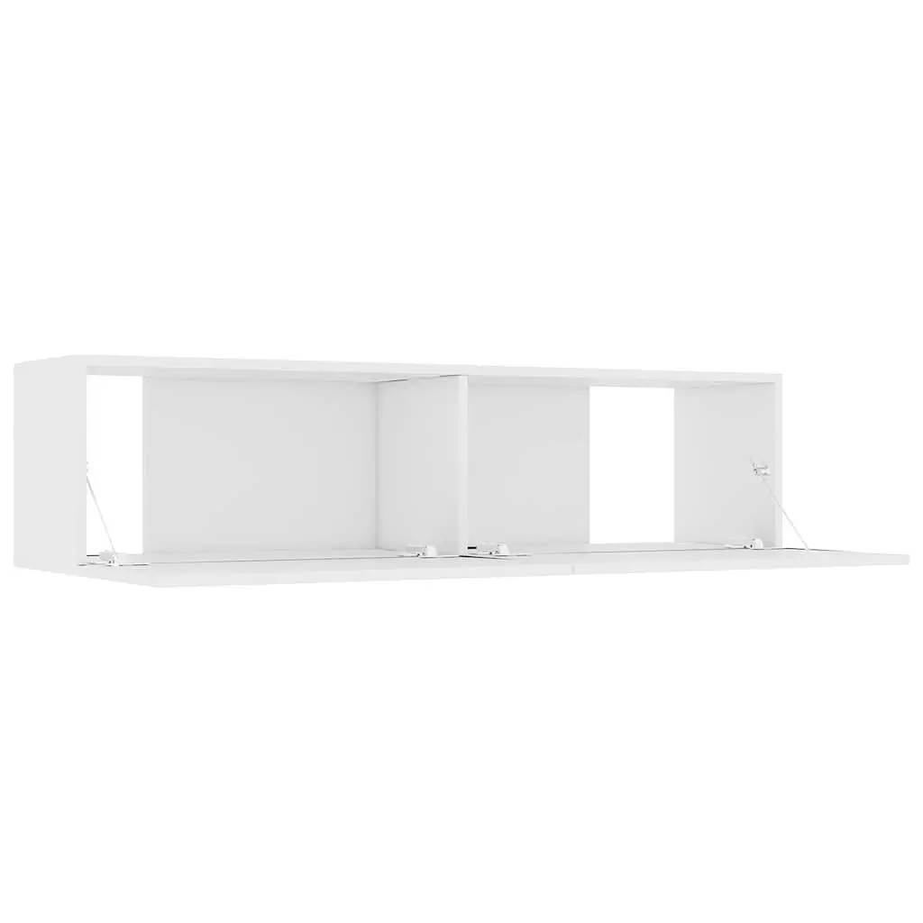 Wall-Mounted TV Cabinet Engineered Wood 120x30x30 cm White Storage Unit Drop-Down Doors